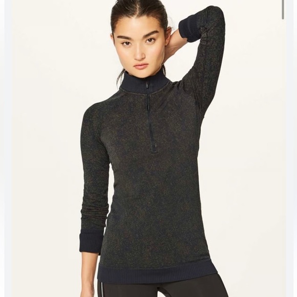 lululemon athletica Tops - Lululemon Athletica Rest Less 1/2 zip top sz4 in armory